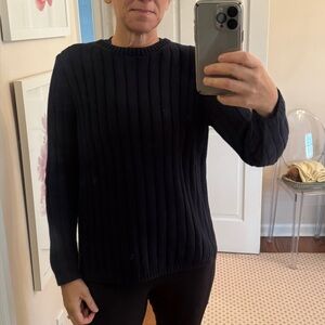 525 America navy blue wide Ribbed Sweater